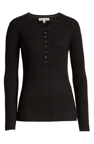 Alex Mill Wool Blend Henley Sweater In Black