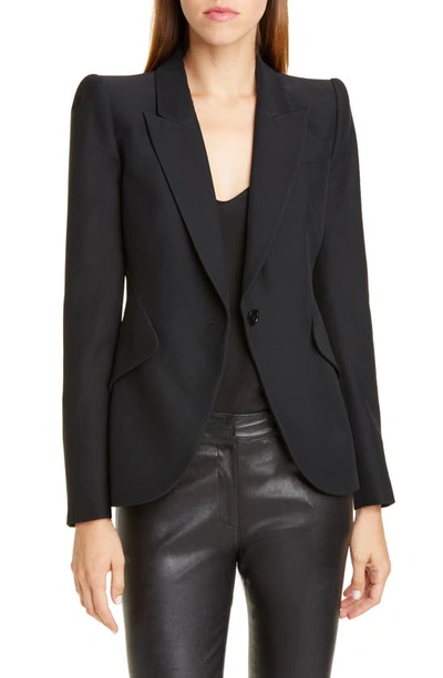 Alexander Mcqueen Classic Single-breasted Suiting Blazer In Nero