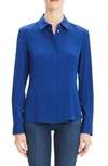 Theory Classic Fitted Stretch Silk Shirt In Cornflower