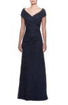 LA FEMME PORTRAIT NECK LACE GOWN,27982