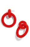 Baublebar Emma Beaded Hoop Earrings In Red