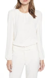 ANNE KLEIN PUFF SHOULDER LONG SLEEVE BLOUSE,10734424