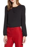 ANNE KLEIN PUFF SHOULDER LONG SLEEVE BLOUSE,10734424