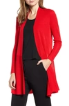 Anne Klein Longline Cardigan In Pinot