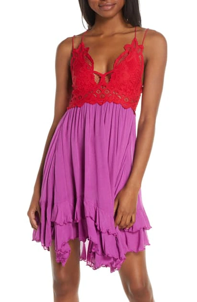 Free People Intimately Fp Adella Frilled Chemise In Red