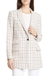 Rag & Bone Nova Single-button Check Wool Blazer In Ivorychk