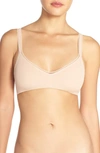 On Gossamer Cabana Cotton Blend Stretch Bralette In Champagne