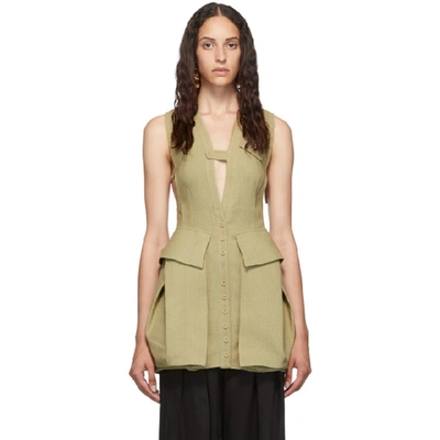 Jacquemus Kimbe Patch-pocket Cotton Tunic In Neutrals