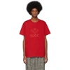 GUCCI RED OVERSIZED TENNIS CLUB T-SHIRT