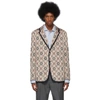 GUCCI GUCCI BEIGE KNIT GG BLAZER