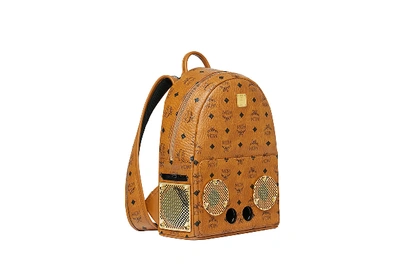 Pre-owned Mcm X Wizpak Stark Backpack Visetos Small Cognac