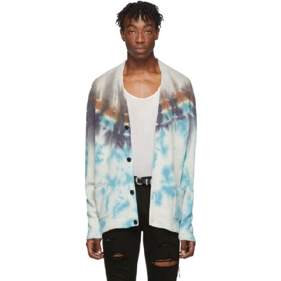 Amiri Relaxed-fit Tie-dye Cardigan In Bluetiedye