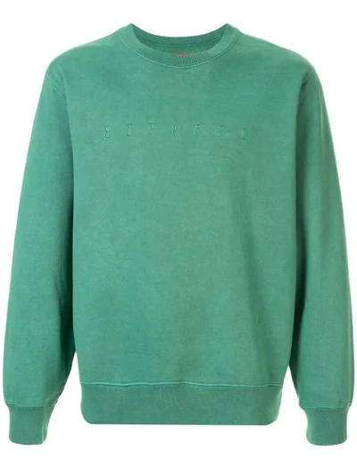 Supreme Overdyed Crew Neck Sweatshirt In Green