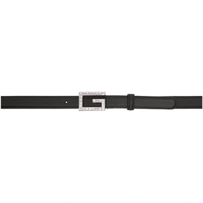 Gucci Thin Leather Belt With Square G Buckle In 8143 Nero