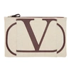 VALENTINO GARAVANI VALENTINO BEIGE VALENTINO GARAVANI LARGE VLOGO POUCH