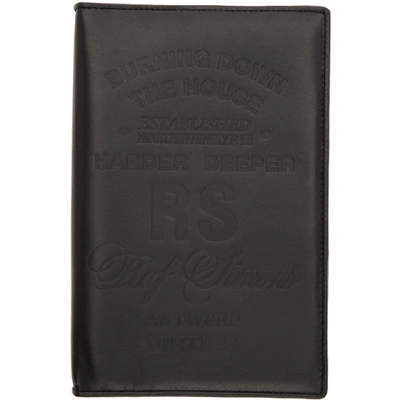 Raf Simons Black Big Zipped Wallet In 00099 Black