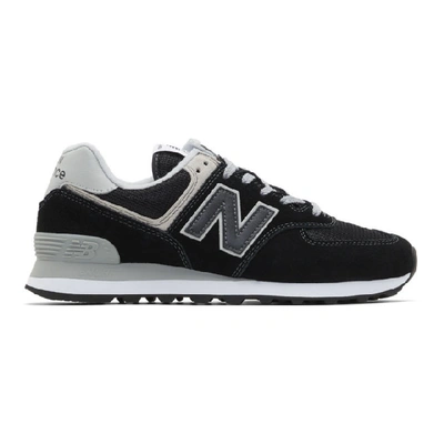 New Balance Black 574 Core Sneakers In Black/gray/white