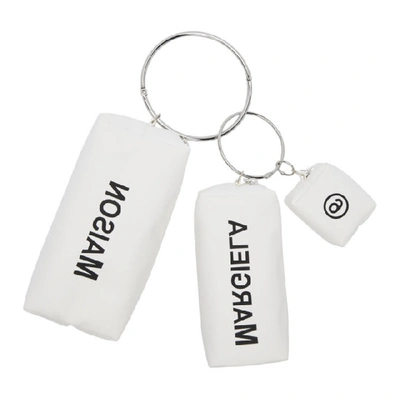 Mm6 Maison Margiela 白色钥匙圈手袋套装 In T1003 White
