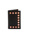 GIVENCHY Button Stud Leather Foldover Card Holder
