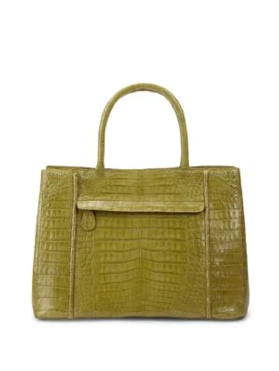 Nancy Gonzalez Crocodile Leather Tote Bag In Green