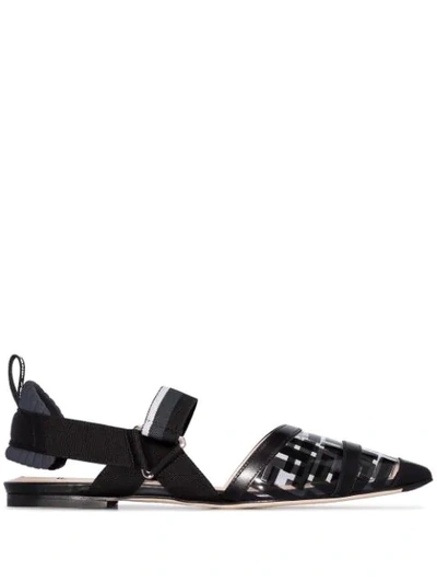 Fendi Colibrì Slingback Ballerina Shoes In Black