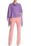 Portolano Lightweight Lambswool Cowl Neck Poncho In Violet