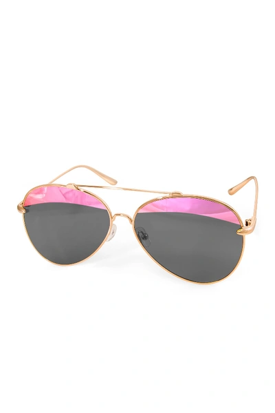 Aqs Tommie 60mm Aviator Sunglasses In Pink