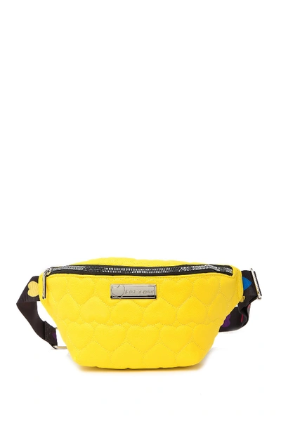 Betsey Johnson Neon Nylon Quilted Belt Bag In Yellow