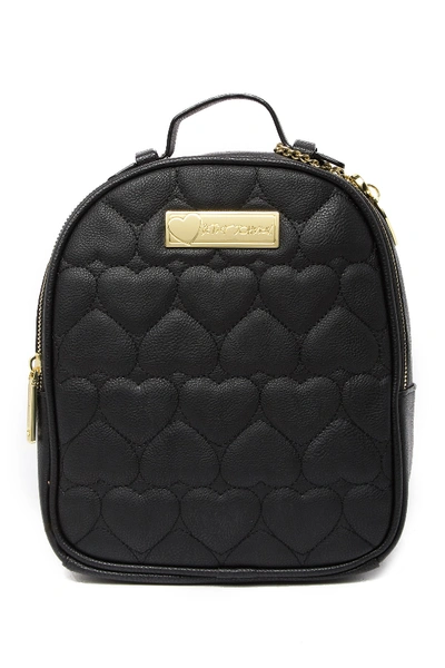 Betsey Johnson Mini Quilted Backpack In Black
