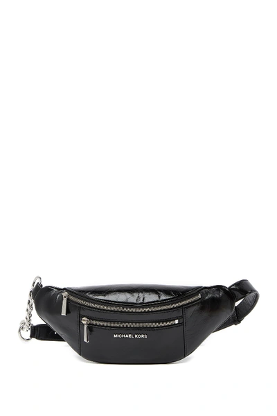 Michael Michael Kors Mott Leather Waistpack In Black