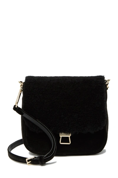 Theory Perry Fur Saddle Bag In Blk