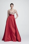 MARCHESA NOTTE Marchesa Notte Long Sleeve Mikado Ball Gown N28G0743,N28G0743