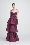 MARCHESA NOTTE RESORT 2018-19 MARCHESA NOTTE SLEEVELESS EYELET ORGANZA GOWN,N28G0739