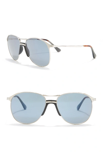 Persol 55mm Pilot Sunglasses In Silver