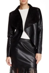 BAGATELLE DRAPE FAUX LEATHER & FAUX SUEDE JACKET,690681641168