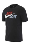 Nike Just Do It Swoosh Graphic T-shirt In 010 Black/plttnt