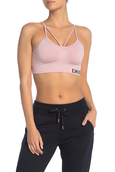 Dkny Low Impact Strappy Sports Bra In Mulberry