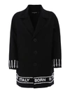 DSQUARED2 LOGO EMBROIDERY WOOL BLEND COAT