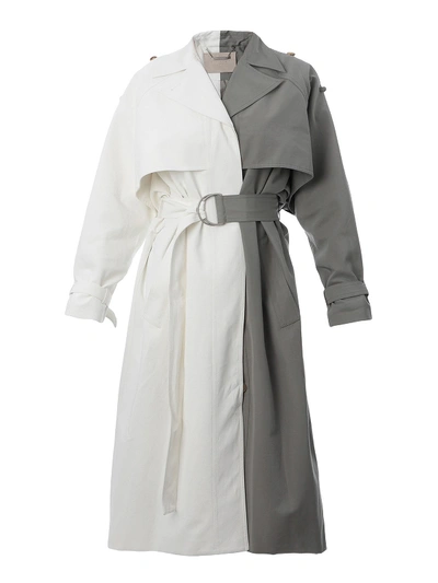 Givenchy Bicolour Faille Over Trench Coat In Grey