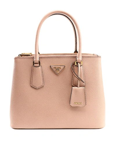 Prada Galleria Powder Pink Saffiano Leather Bag In Light Pink
