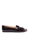 TOD'S DOUBLE T POLISHED LEATHER LOAFERS