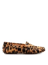 TOD'S GOMMINO LEO PRINT CALF-HAIR LOAFERS