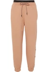 VICTORIA BECKHAM EMBROIDERED COTTON-JERSEY TRACK PANTS
