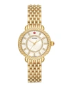 Michele Sidney Classic Diamond Watch Head & Interchangeable Bracelet, 33mm In Gold