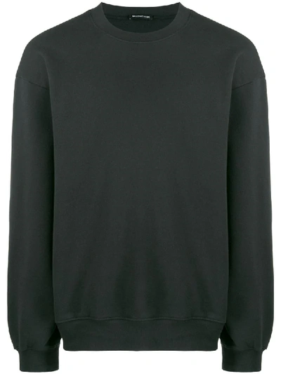 Balenciaga Tonal Logo Sweatshirt In Black