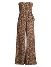 LIKELY Emile Leopard Strapless Flare Jumpsuit