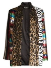 ALICE AND OLIVIA Kylie Sequin Patchwork Jacket