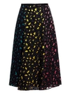 ALICE AND OLIVIA Janessa Multicolor Jacquard A-Line Midi Skirt