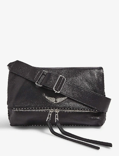 Zadig & Voltaire Rock Patent Leather Crossbody Bag In Noir