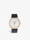 JAEGER-LECOULTRE Q1232501 MASTER ULTRA THIN ROSE-GOLD, 0.85CT DIAMOND AND CALFSKIN-LEATHER WATCH,757-10001-Q1232501